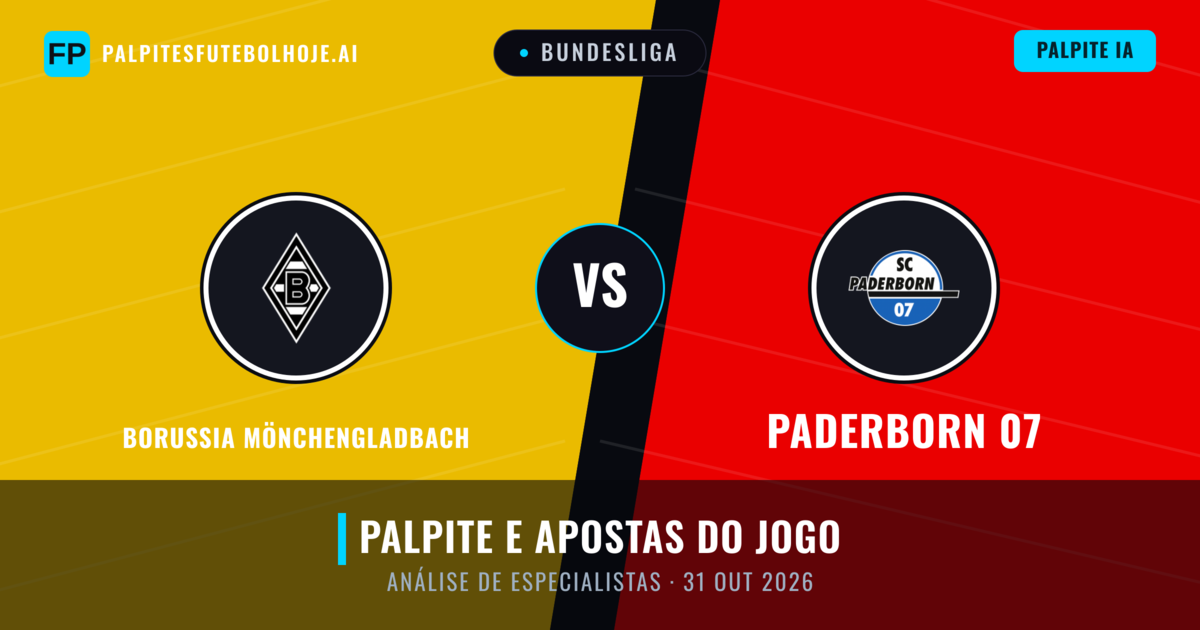 Borussia Mönchengladbach vs Paderborn 07 — prognóstico e prévia do jogo
