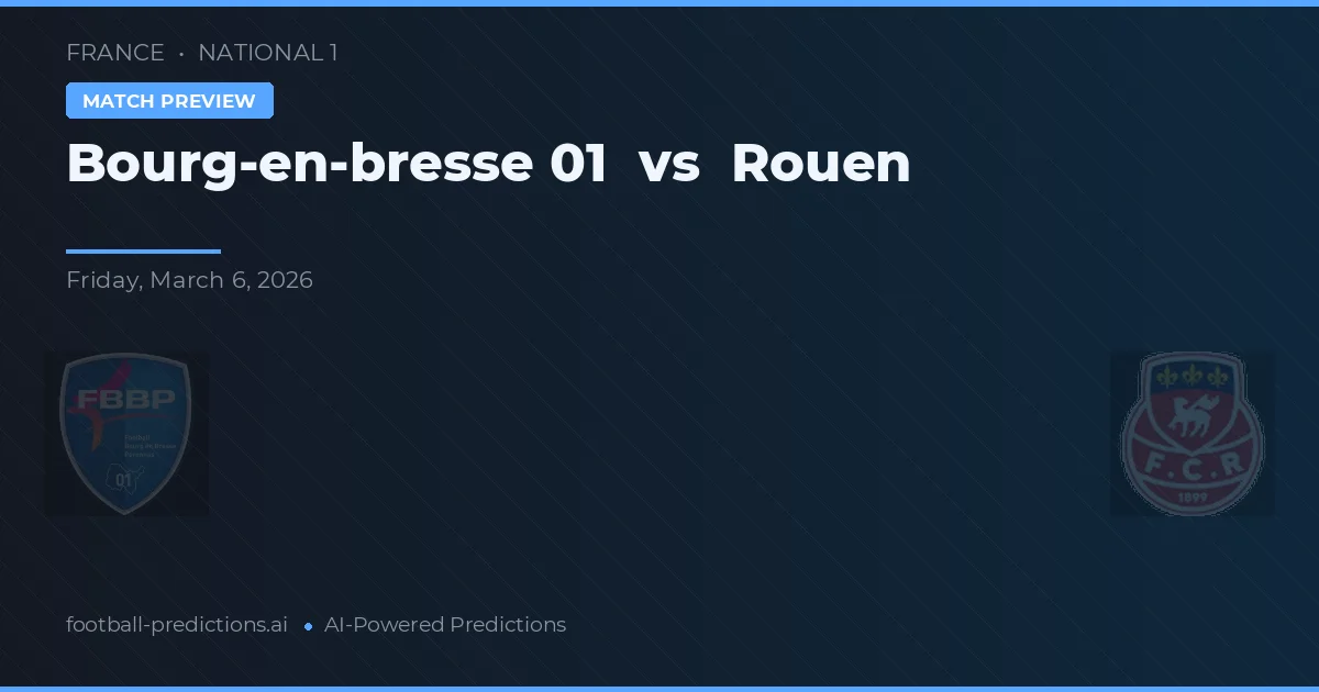 Bourg-en-Bresse 01 vs Rouen — prognóstico e prévia do jogo