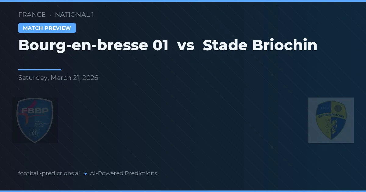 Bourg-en-Bresse 01 vs Stade Briochin — prognóstico e prévia do jogo