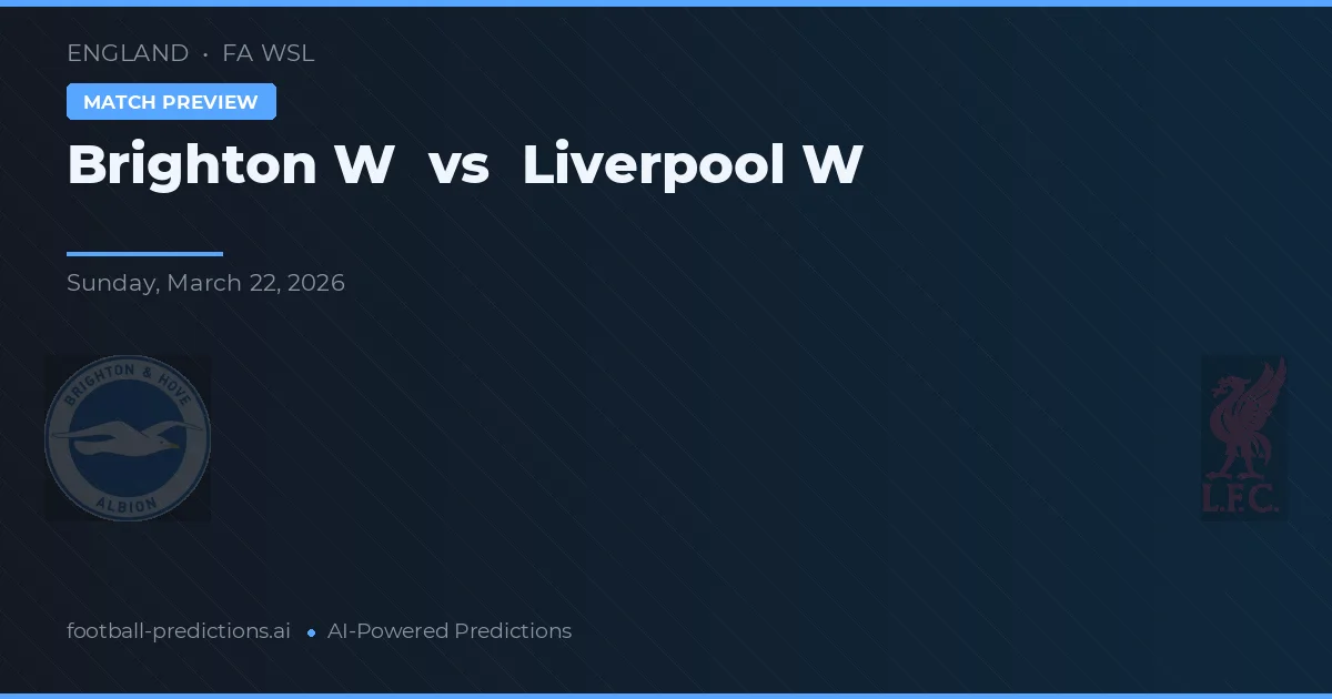 Brighton W vs Liverpool W — prognóstico e prévia do jogo