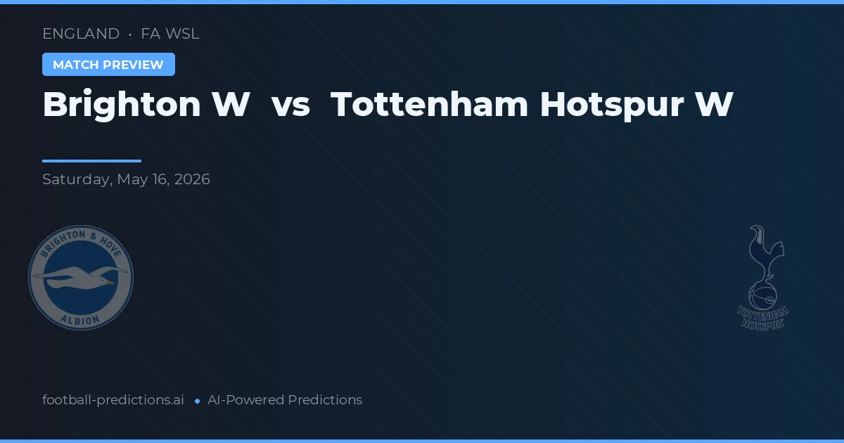Brighton W vs Tottenham Hotspur W — prognóstico e prévia do jogo