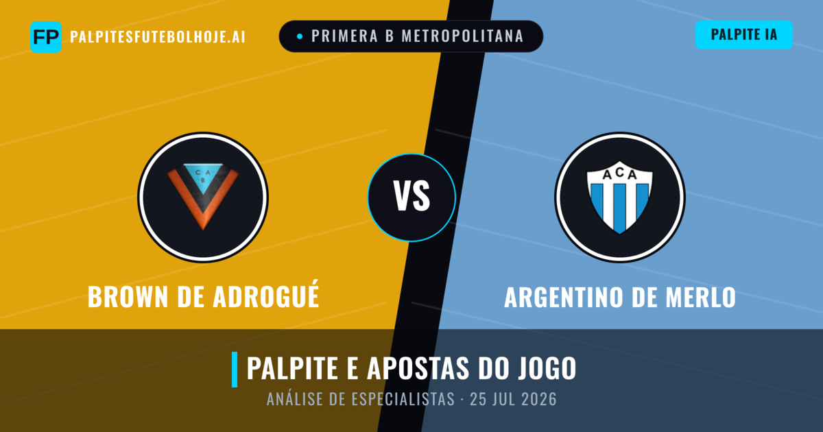 Brown de Adrogué vs Argentino de Merlo — prognóstico e prévia do jogo