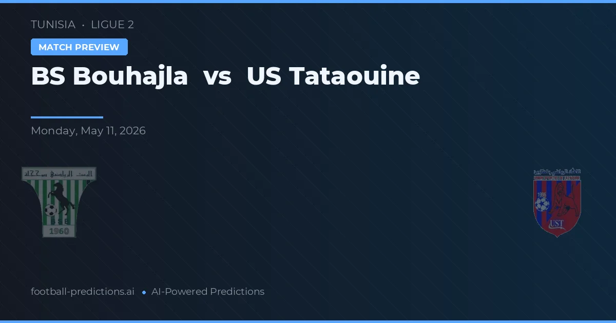 BS Bouhajla vs US Tataouine — prognóstico e prévia do jogo
