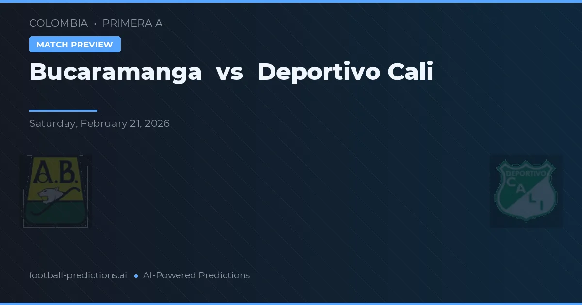 Bucaramanga vs Deportivo Cali — prognóstico e prévia do jogo