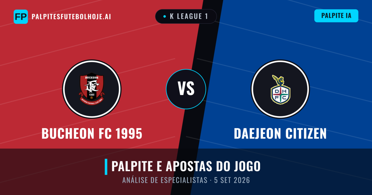 Bucheon FC 1995 vs Daejeon Citizen — prognóstico e prévia do jogo