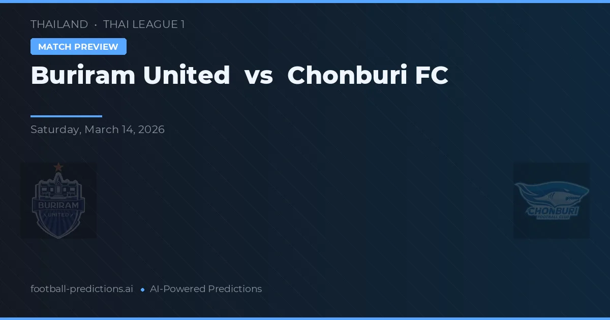 Buriram United vs Chonburi FC — prognóstico e prévia do jogo