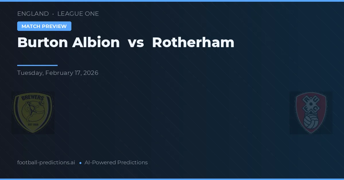 Burton Albion vs Rotherham — prognóstico e prévia do jogo
