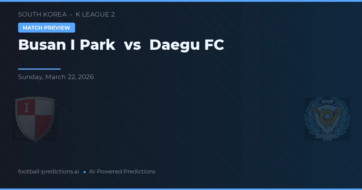 Busan I Park vs Daegu — prognóstico e prévia do jogo