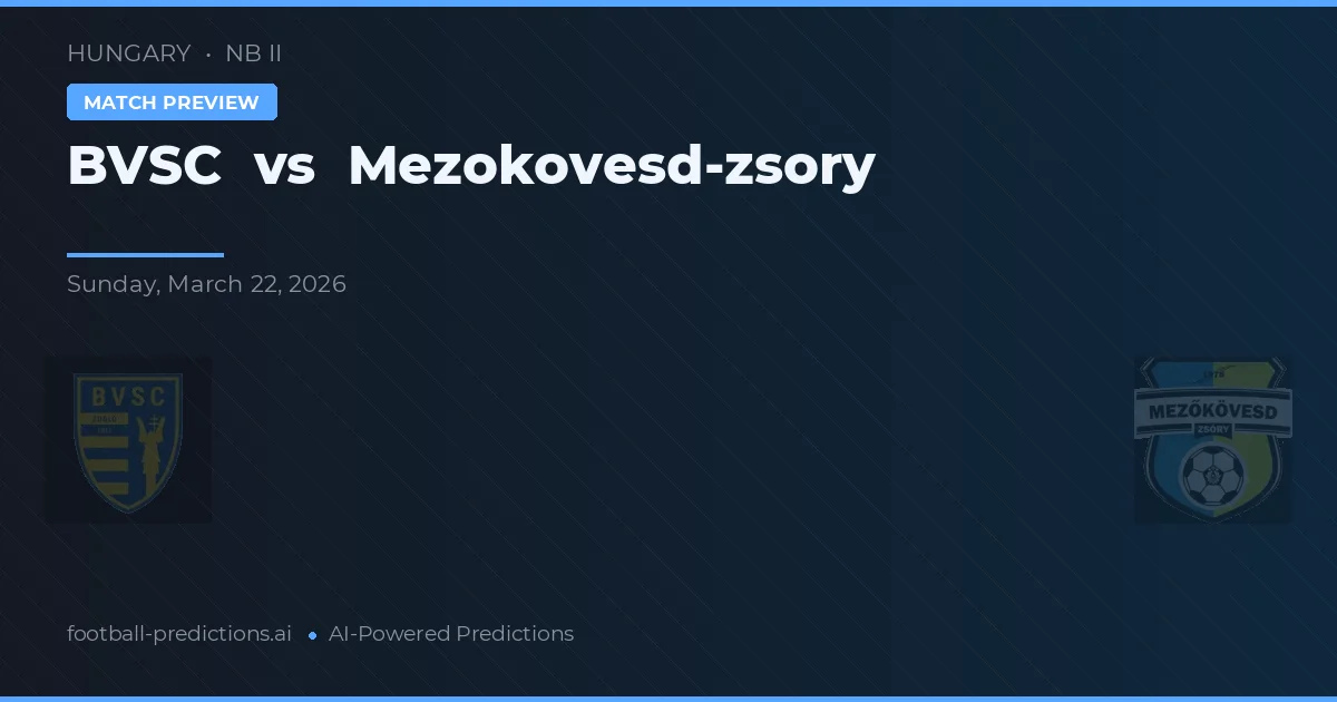 BVSC vs Mezőkövesd-Zsóry — prognóstico e prévia do jogo