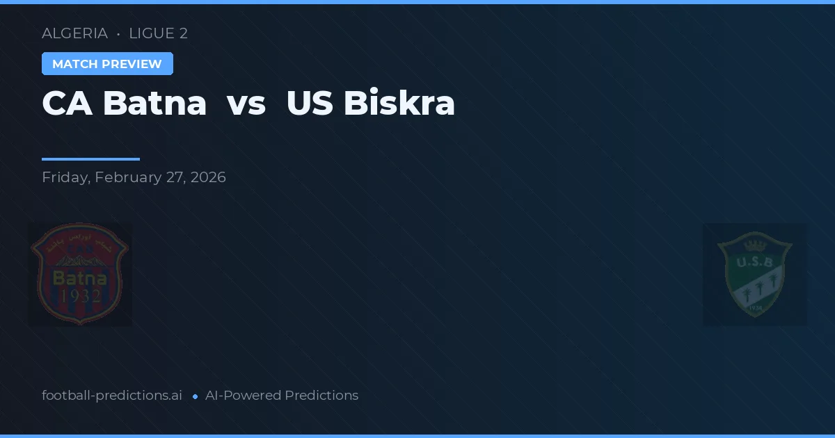 CA Batna vs US Biskra — prognóstico e prévia do jogo