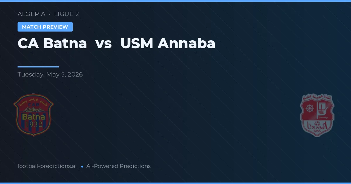 CA Batna vs USM Annaba — prognóstico e prévia do jogo