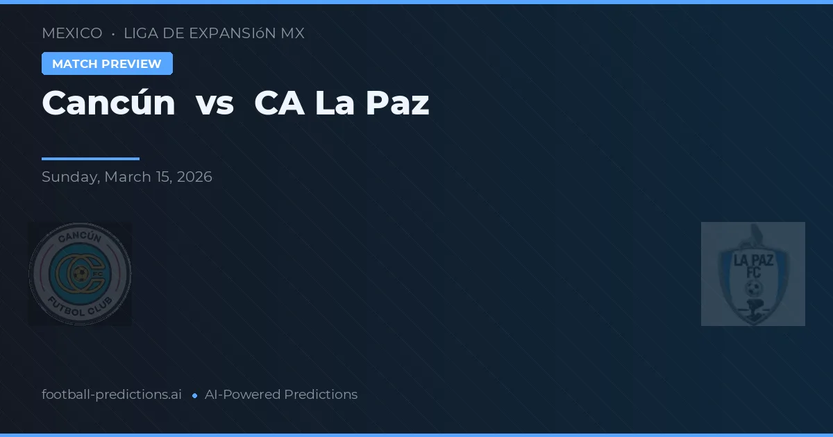 Cancún vs CA La Paz — prognóstico e prévia do jogo