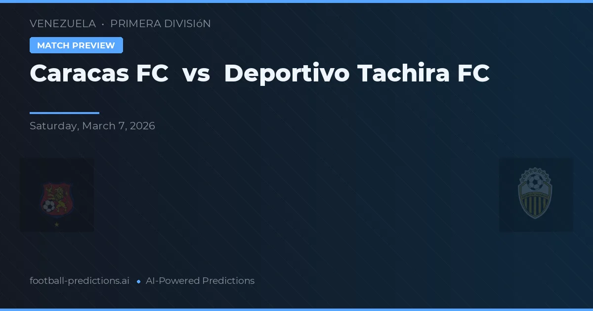 Caracas FC vs Deportivo Táchira — prognóstico e prévia do jogo