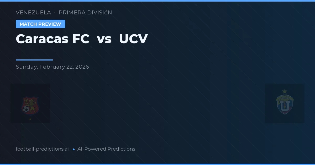 Caracas FC vs UCV — prognóstico e prévia do jogo