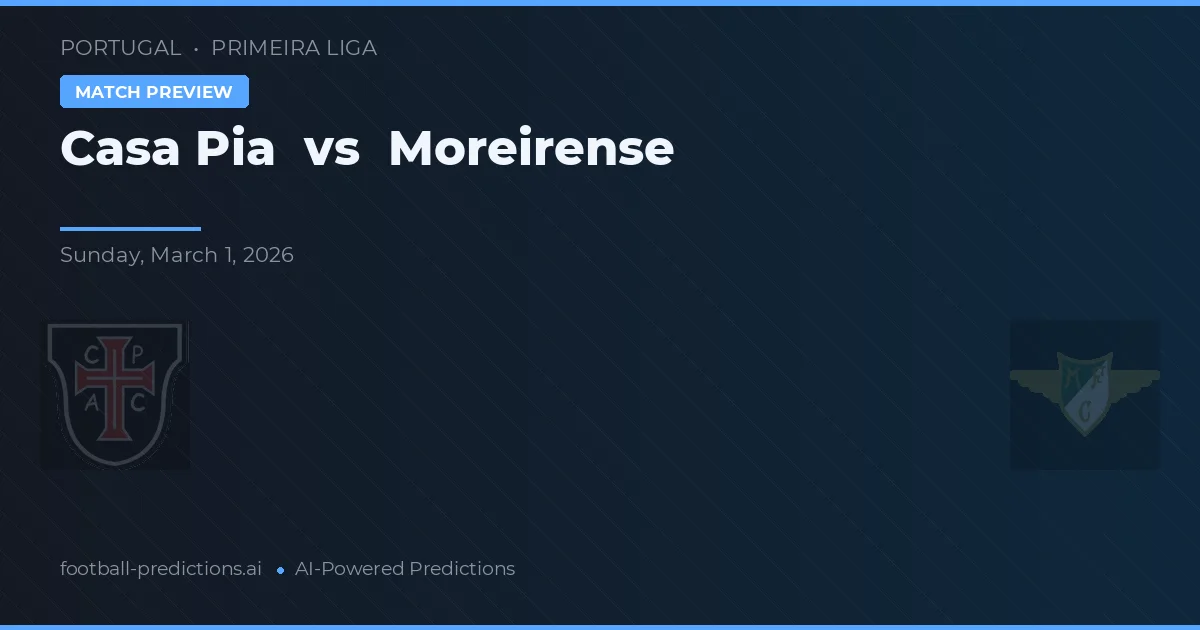 Casa Pia vs Moreirense — prognóstico e prévia do jogo