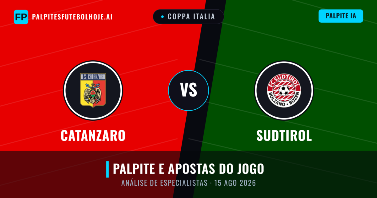 Catanzaro vs Sudtirol — prognóstico e prévia do jogo