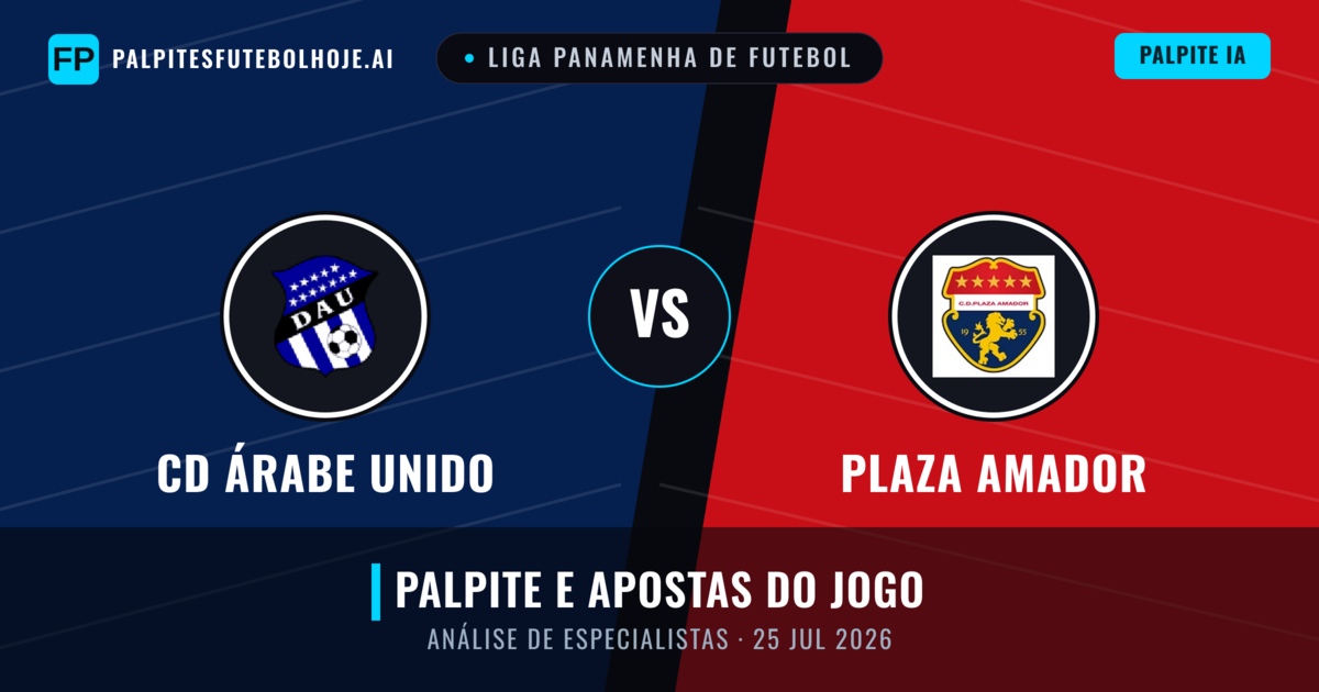 CD Árabe Unido vs Plaza Amador — prognóstico e prévia do jogo