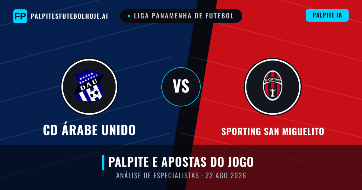 CD Árabe Unido vs Sporting San Miguelito — prognóstico e prévia do jogo