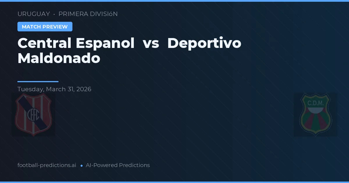 Central Español vs Deportivo Maldonado — prognóstico e prévia do jogo