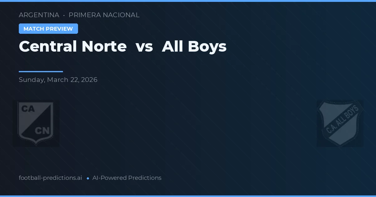 Central Norte vs All Boys — prognóstico e prévia do jogo