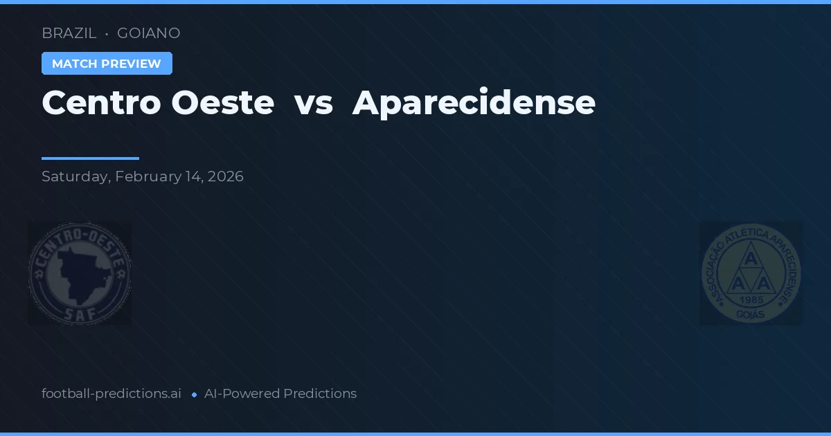 Centro Oeste vs Aparecidense — prognóstico e prévia do jogo