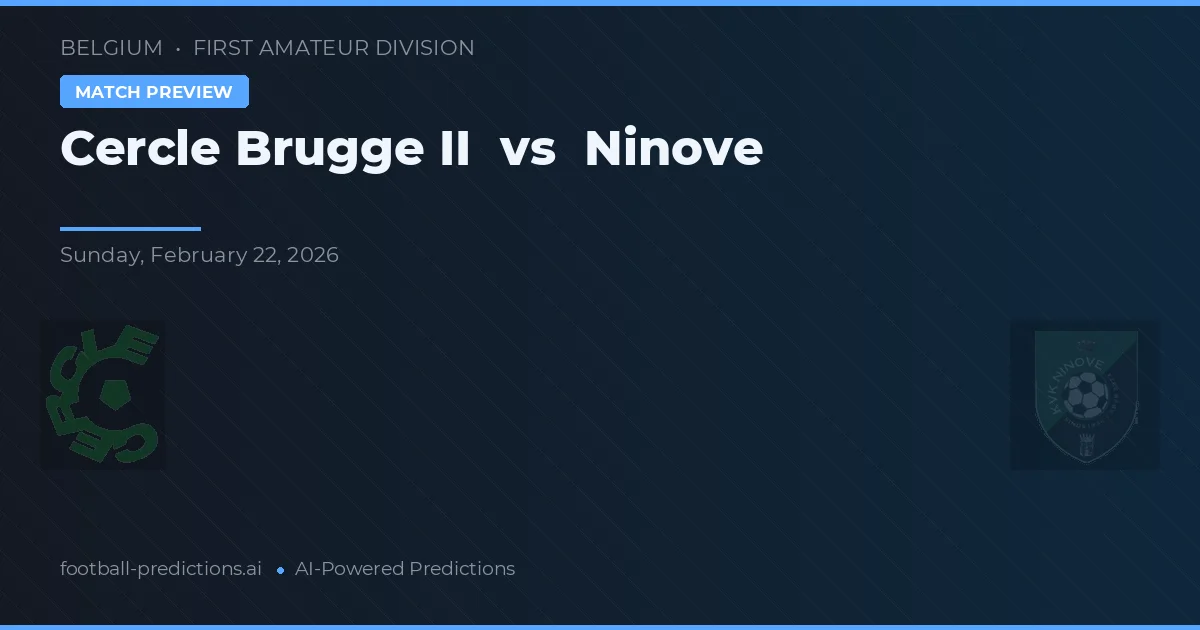 Cercle Brugge II vs Ninove — prognóstico e prévia do jogo