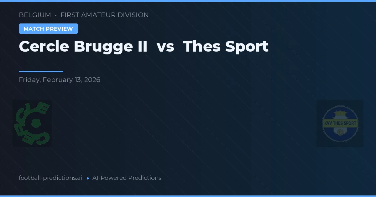 Cercle Brugge II vs Thes Sport — prognóstico e prévia do jogo