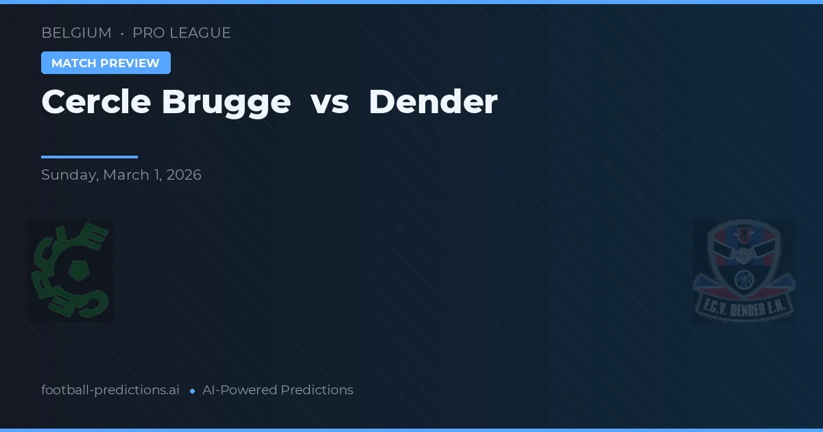 Cercle Brugge vs Dender — prognóstico e prévia do jogo