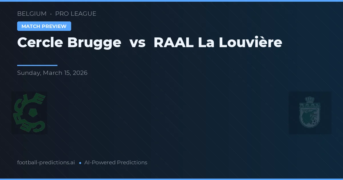 Cercle Brugge vs R.A.A.L. La Louvière — prognóstico e prévia do jogo