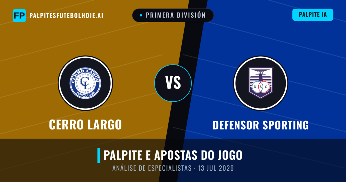 Cerro Largo vs Defensor Sporting — prognóstico e prévia do jogo