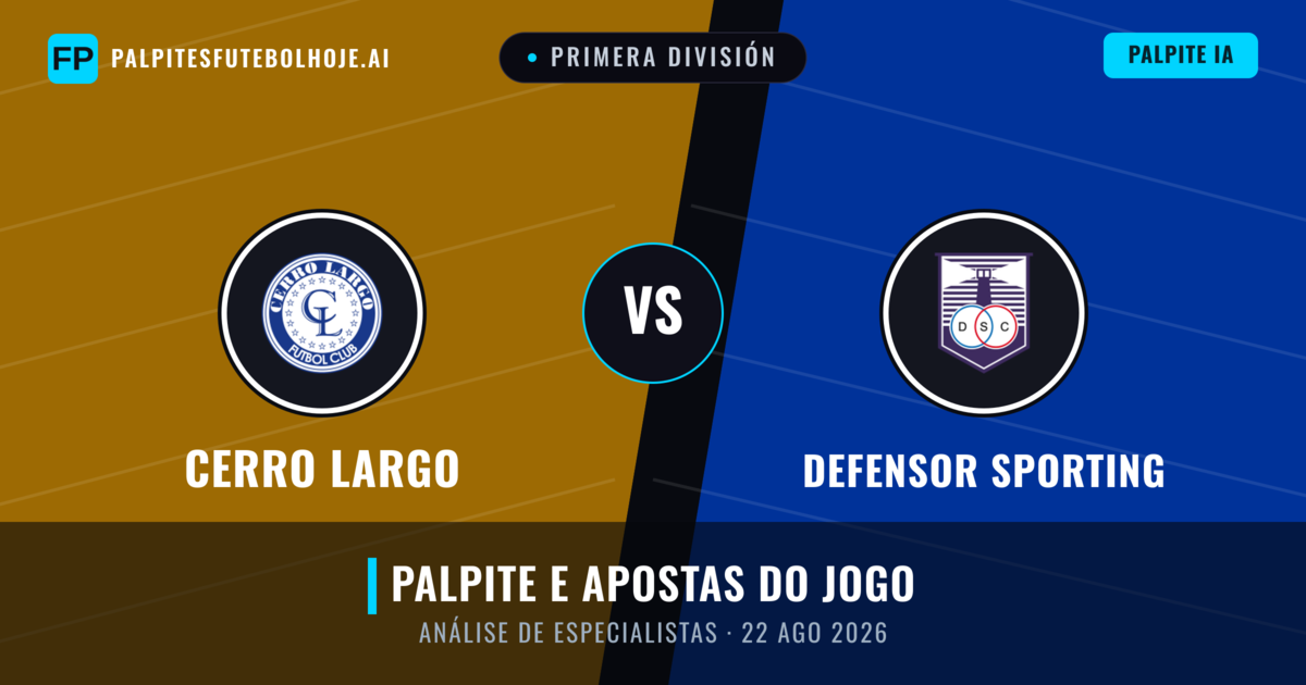 Cerro Largo vs Defensor Sporting — prognóstico e prévia do jogo