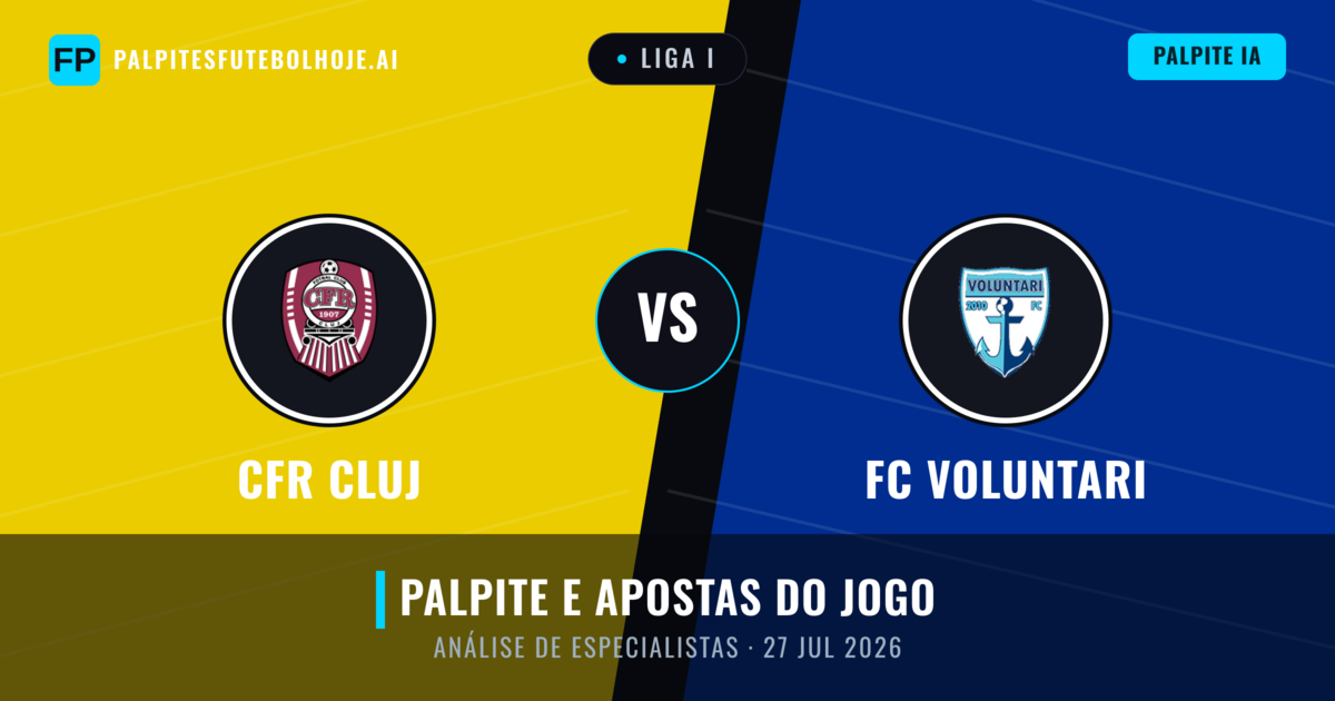 CFR Cluj vs FC Voluntari — prognóstico e prévia do jogo