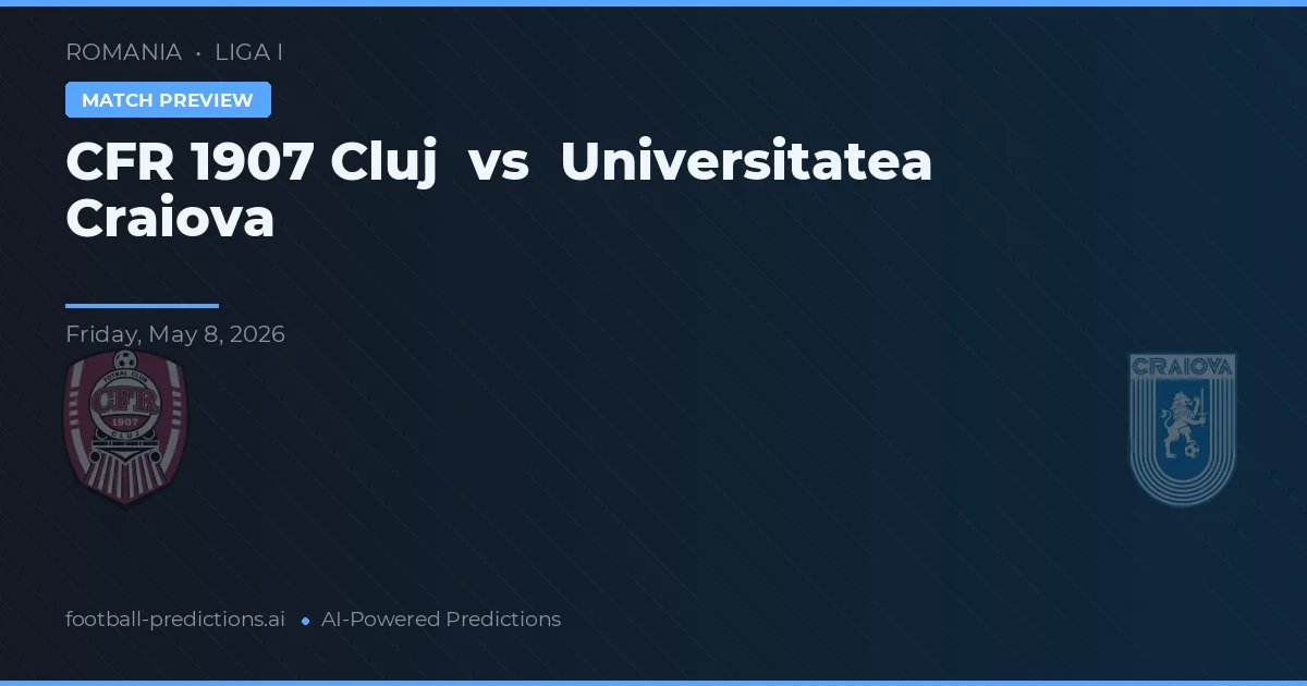 CFR Cluj vs Universitatea Craiova — prognóstico e prévia do jogo