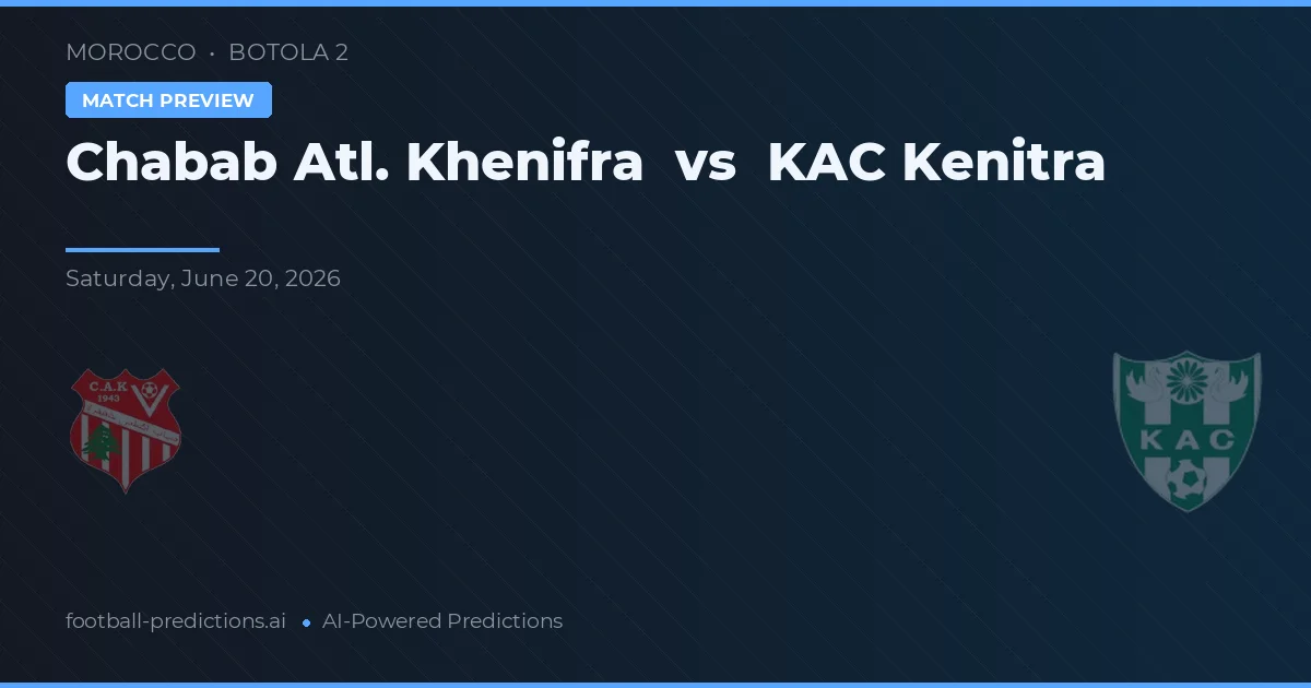 Chabab Atl. Khenifra vs KAC Kenitra — prognóstico e prévia do jogo