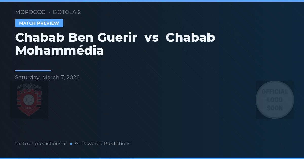 Chabab Ben Guerir vs Chabab Mohammédia — prognóstico e prévia do jogo