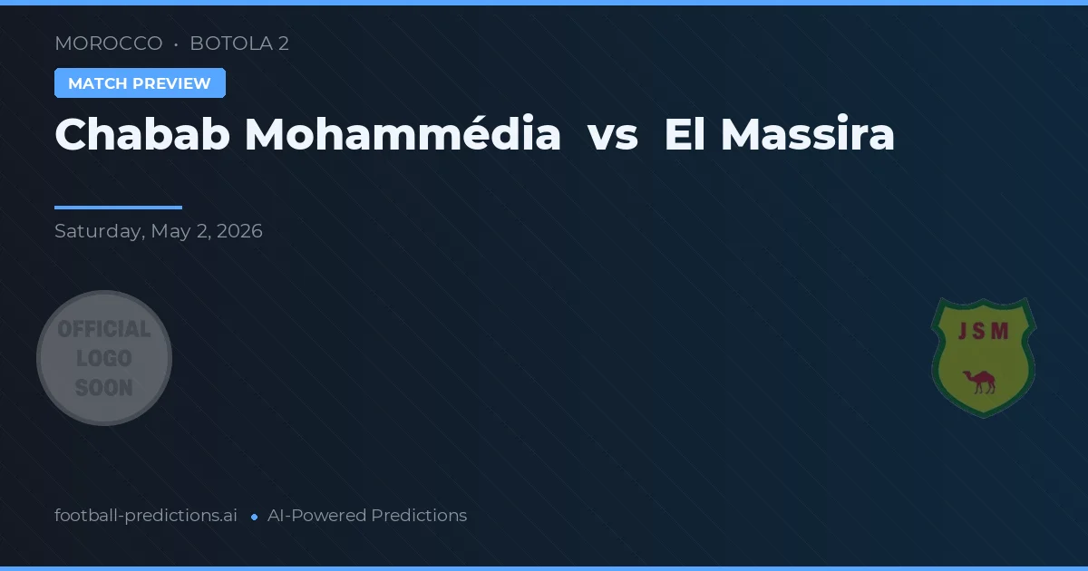 Chabab Mohammédia vs El Massira — prognóstico e prévia do jogo