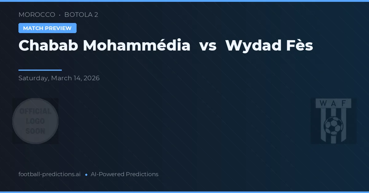 Chabab Mohammédia vs Wydad Fès — prognóstico e prévia do jogo