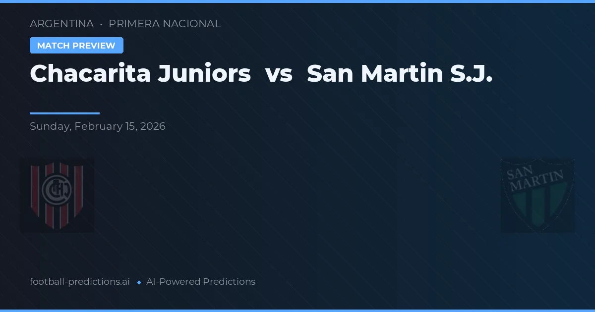Chacarita Juniors vs San Martín SJ — prognóstico e prévia do jogo
