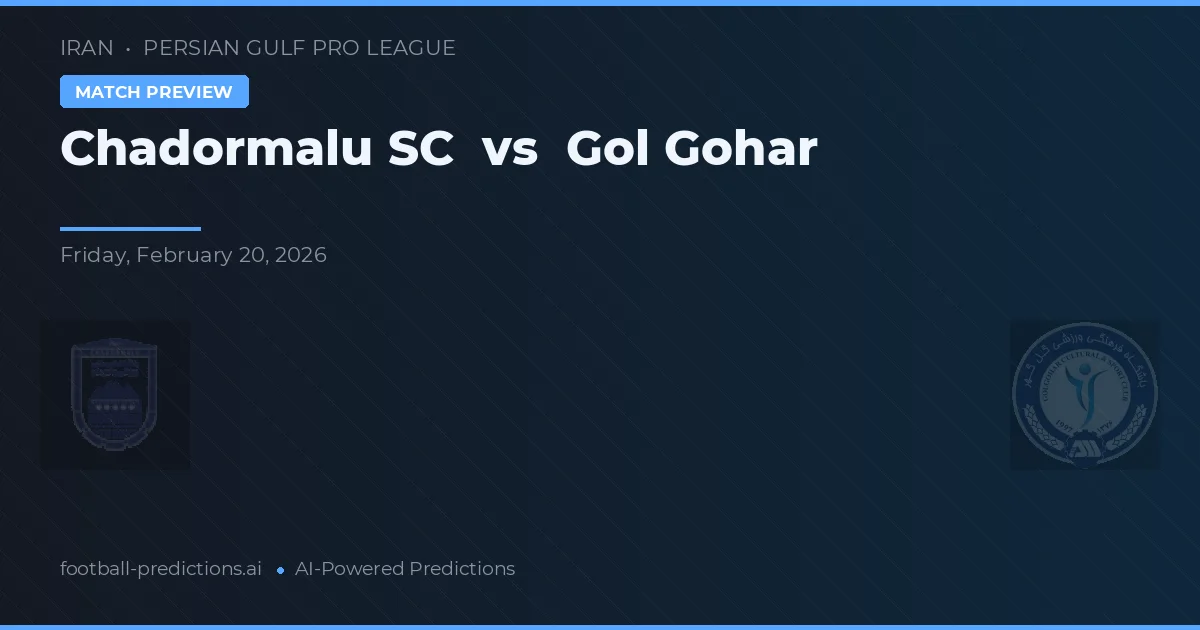 Chadormalu SC vs Gol Gohar — prognóstico e prévia do jogo