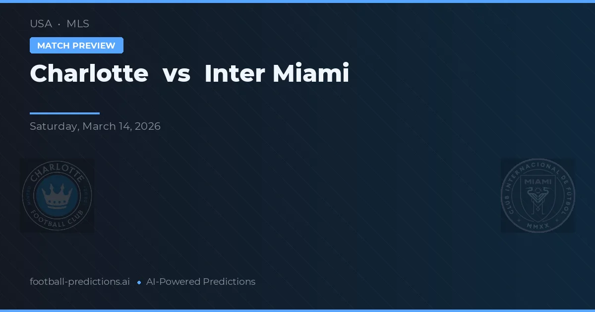 Charlotte vs Inter Miami — prognóstico e prévia do jogo