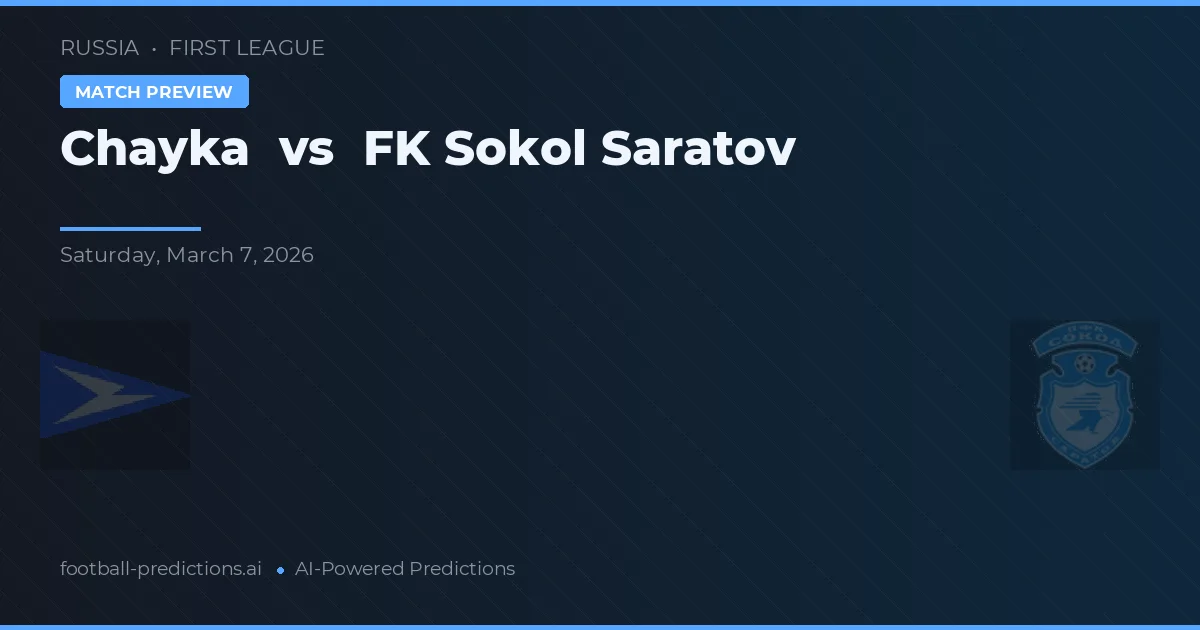 Chayka vs FK Sokol Saratov — prognóstico e prévia do jogo