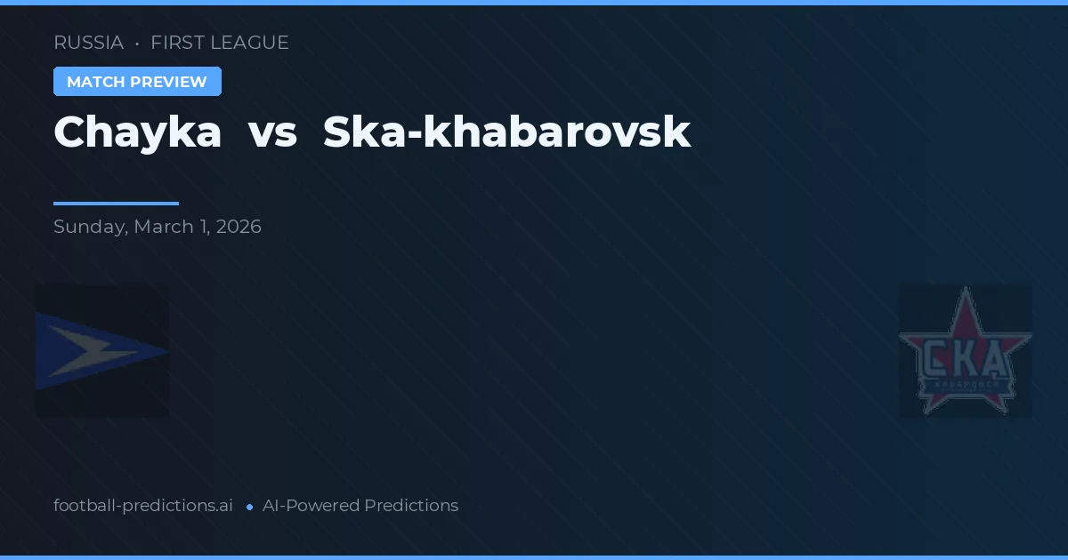 Chayka vs Ska-Khabarovsk — prognóstico e prévia do jogo