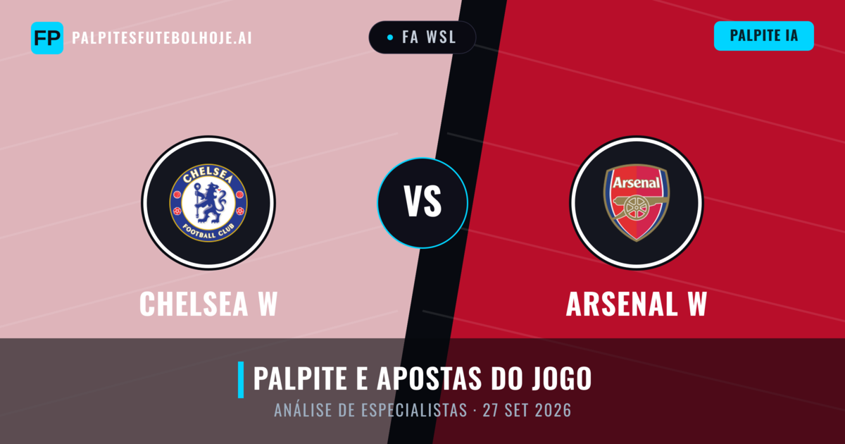 Chelsea W vs Arsenal W — prognóstico e prévia do jogo