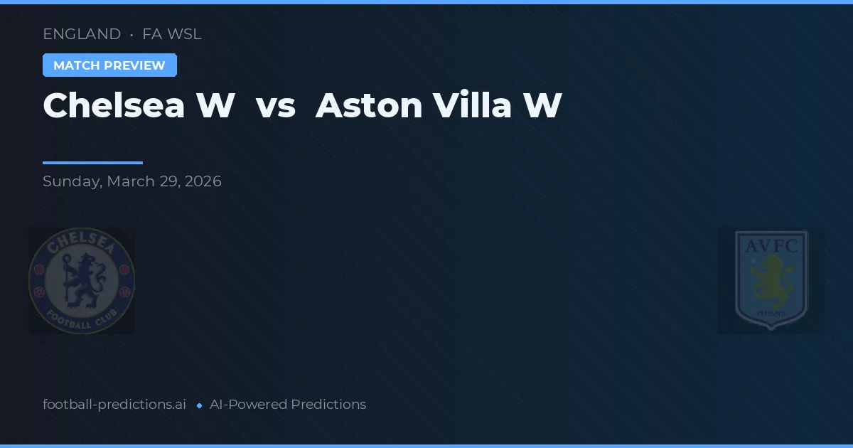 Chelsea W vs Aston Villa W — prognóstico e prévia do jogo