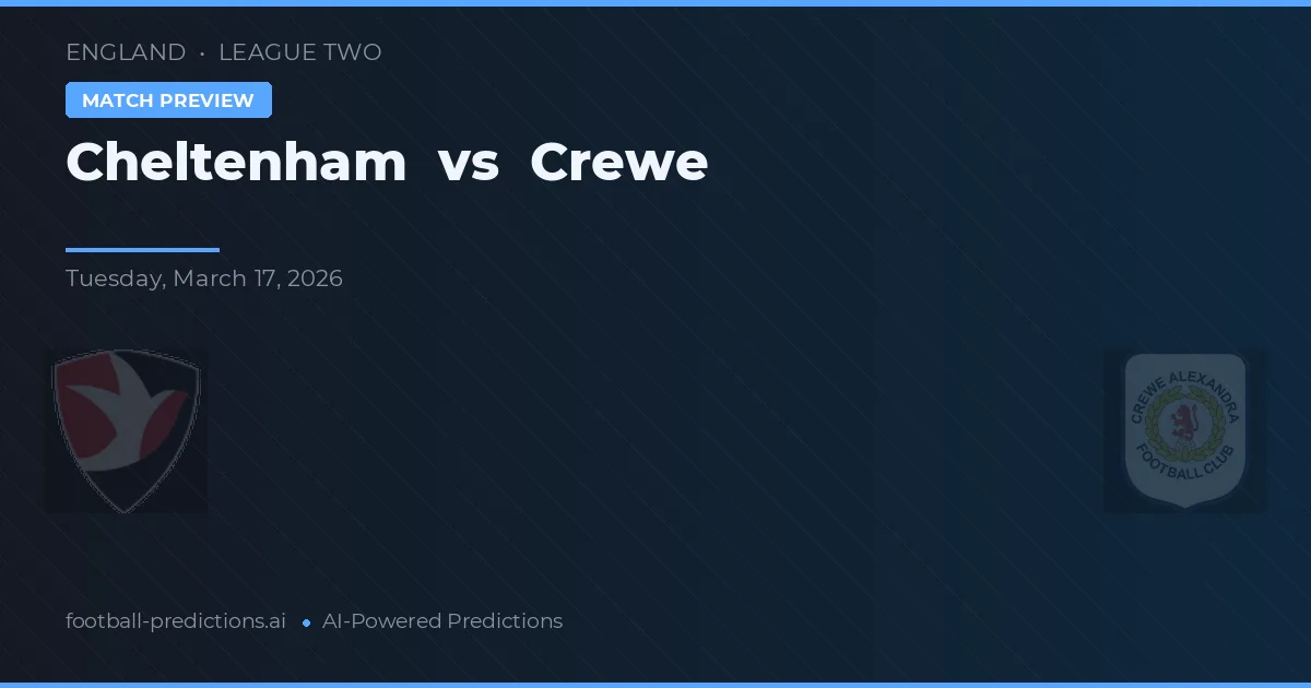 Cheltenham vs Crewe — prognóstico e prévia do jogo