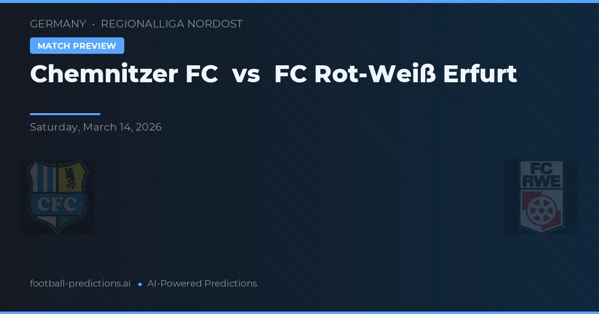 Chemnitzer FC vs FC Rot-Weiß Erfurt — prognóstico e prévia do jogo