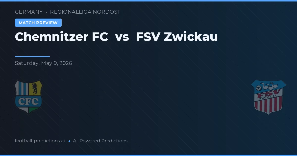 Chemnitzer FC vs FSV Zwickau — prognóstico e prévia do jogo