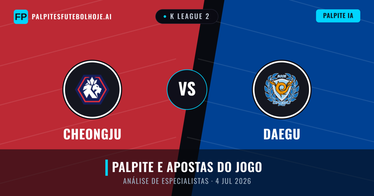 Cheongju vs Daegu — prognóstico e prévia do jogo