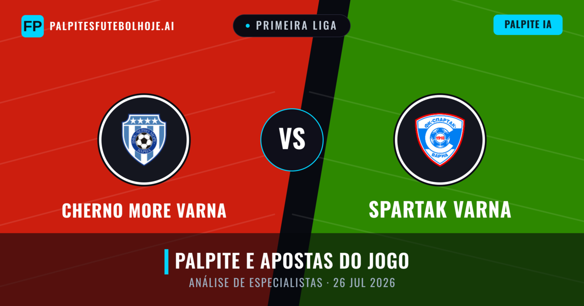 Cherno More Varna vs Spartak Varna — prognóstico e prévia do jogo