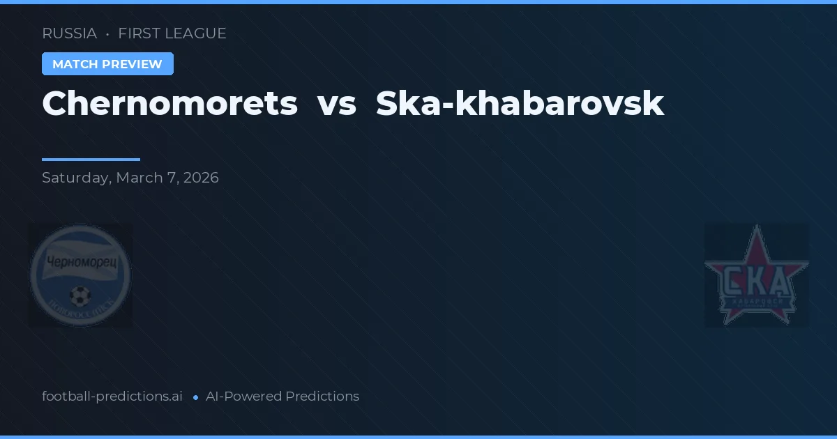 Chernomorets vs Ska-Khabarovsk — prognóstico e prévia do jogo